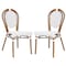 Flash Furniture Lourdes Thonet French Bistro Stacking Chair, White/Gray PE Rattan/Bamboo Print Alum Frame, 2PK 2-SDA-AD642002S-WHGY-NAT-GG - alternate 9